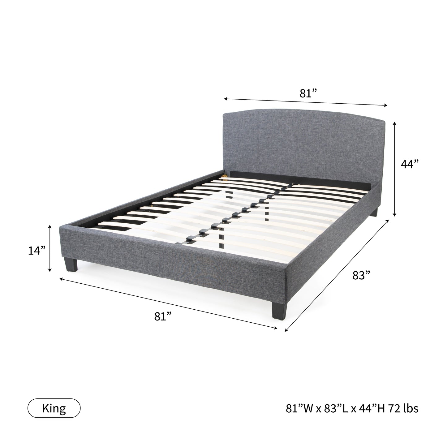 Curvaceous Upholstered Bed Frame with Headboard Hamuq