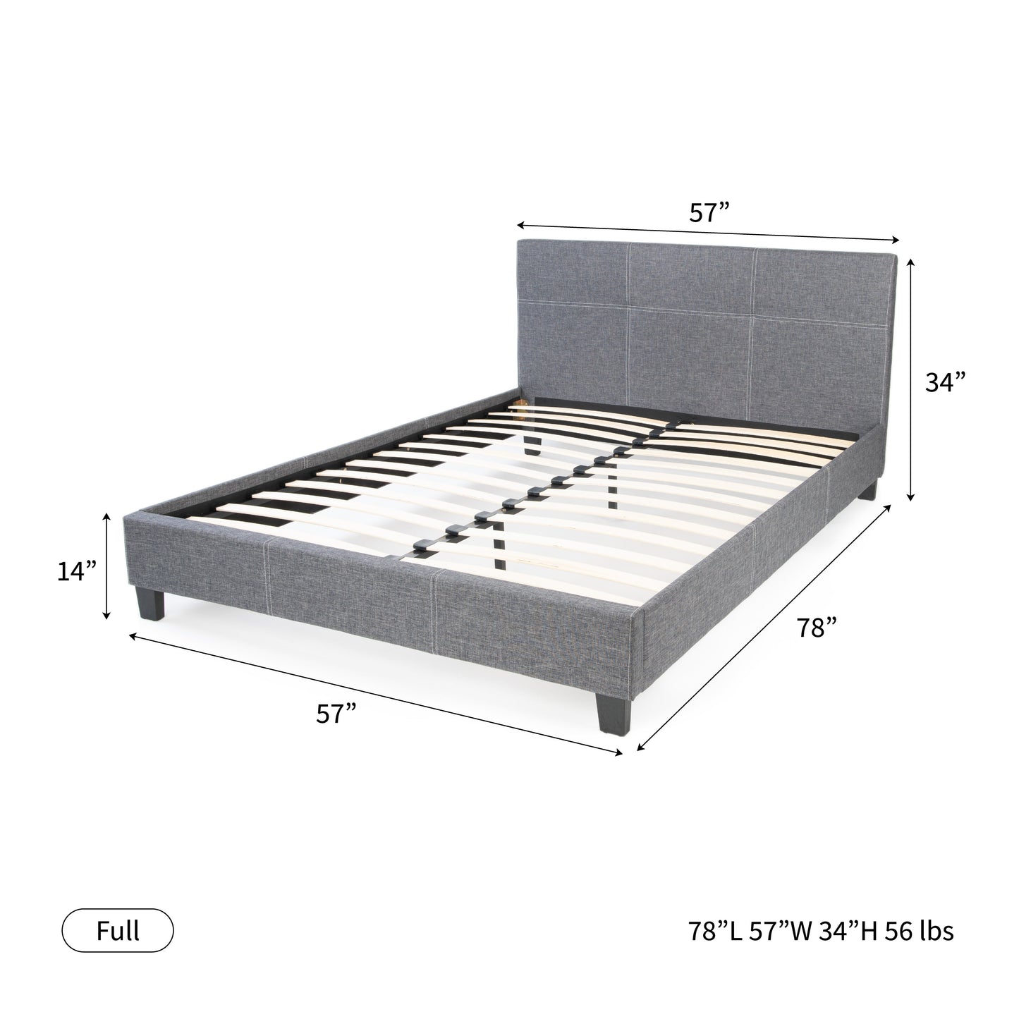 California Upholstered Bed Frame with Headboard Hamuq