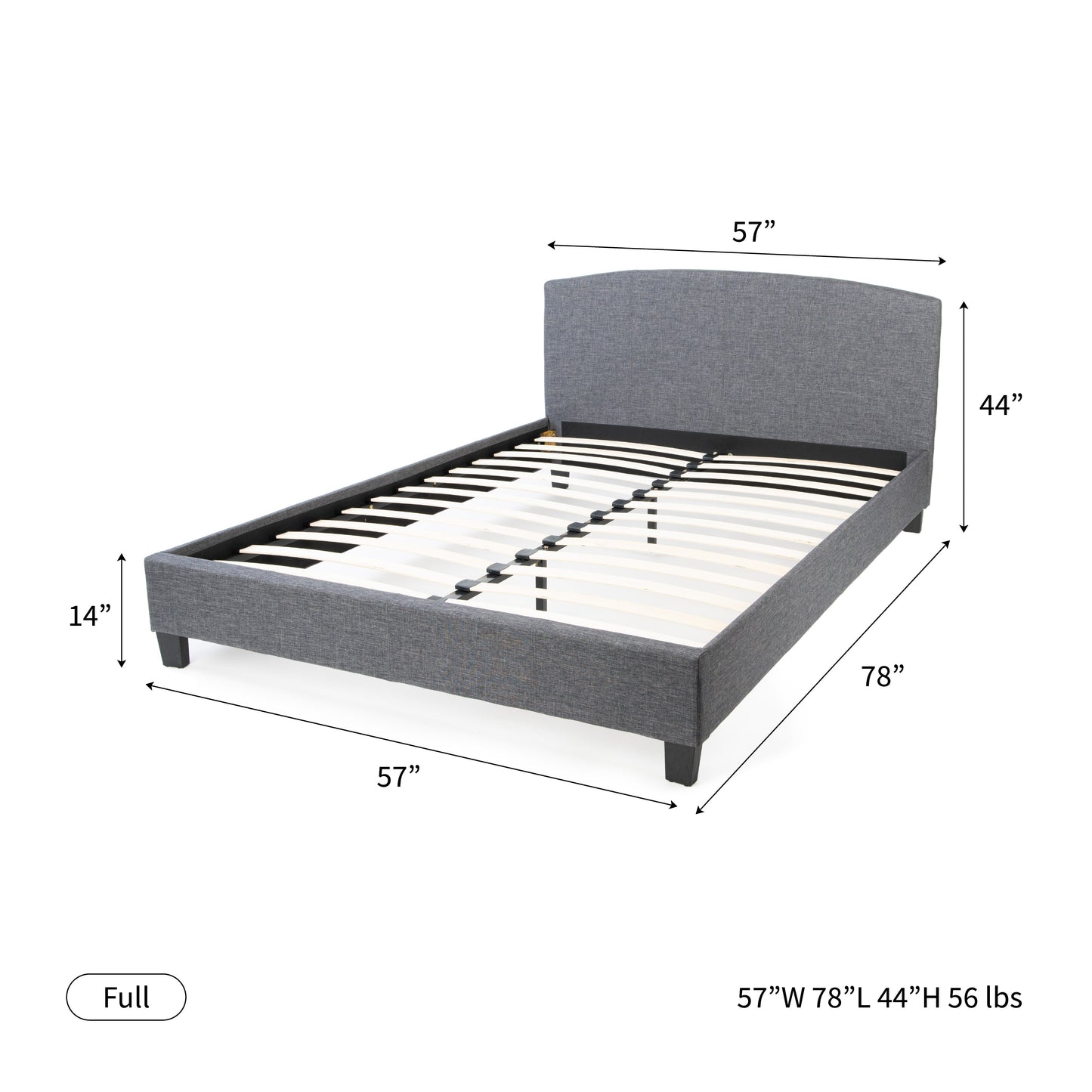 Curvaceous Upholstered Bed Frame with Headboard Hamuq