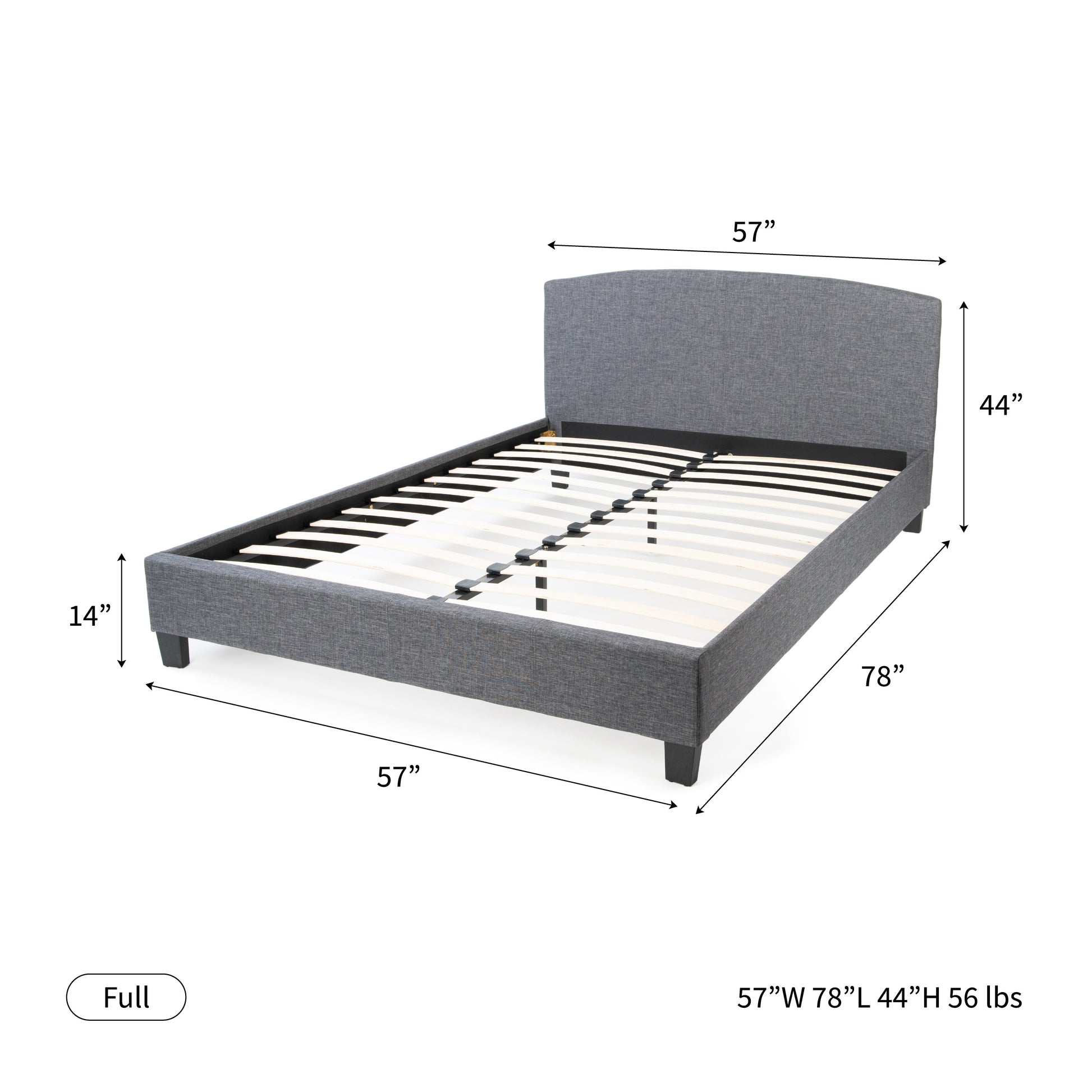 Curvaceous Upholstered Bed Frame with Headboard Hamuq