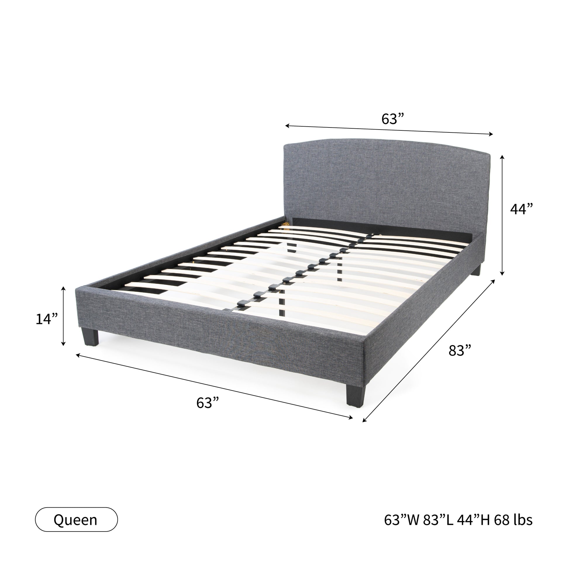 Curvaceous Upholstered Bed Frame with Headboard Hamuq