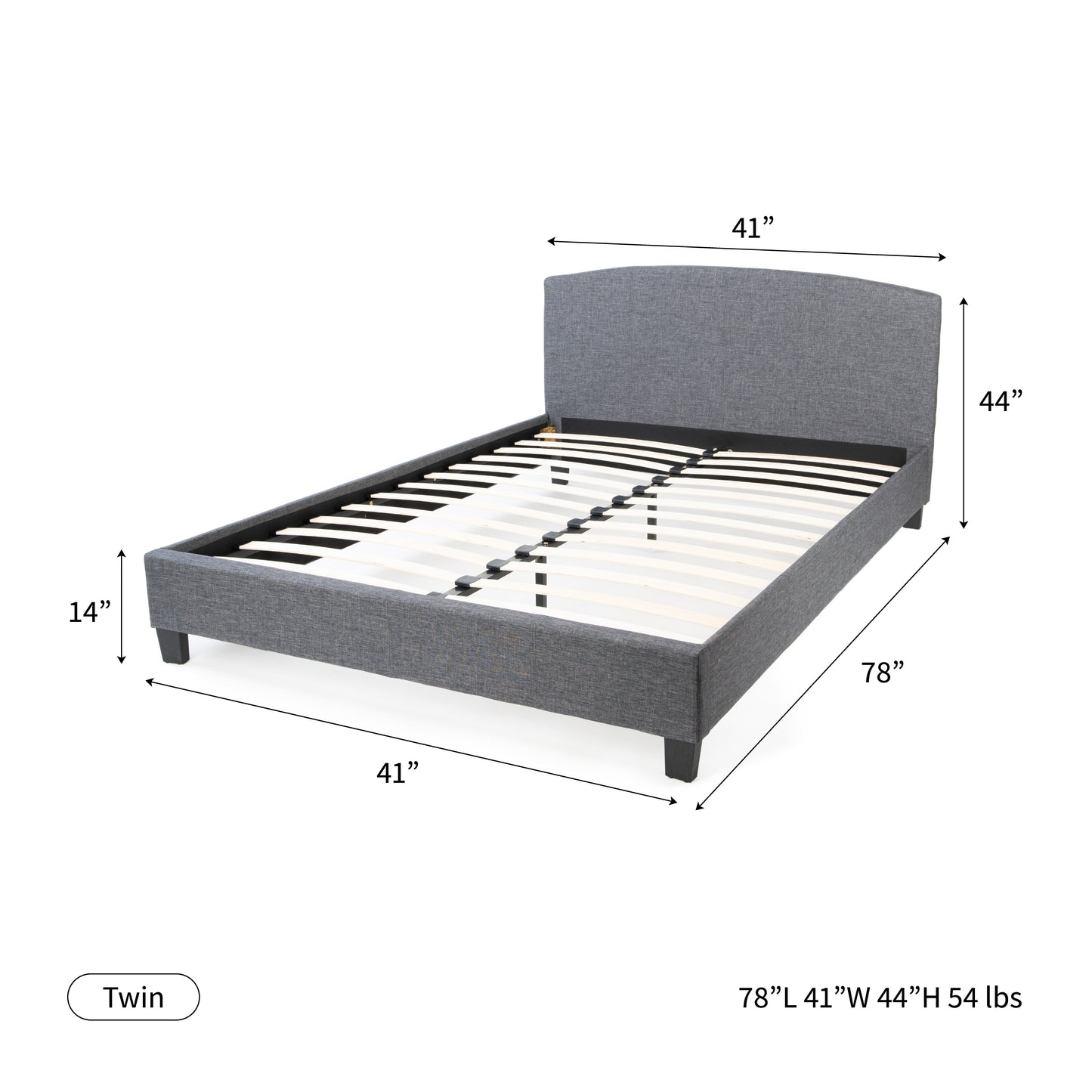 Curvaceous Upholstered Bed Frame with Headboard Hamuq