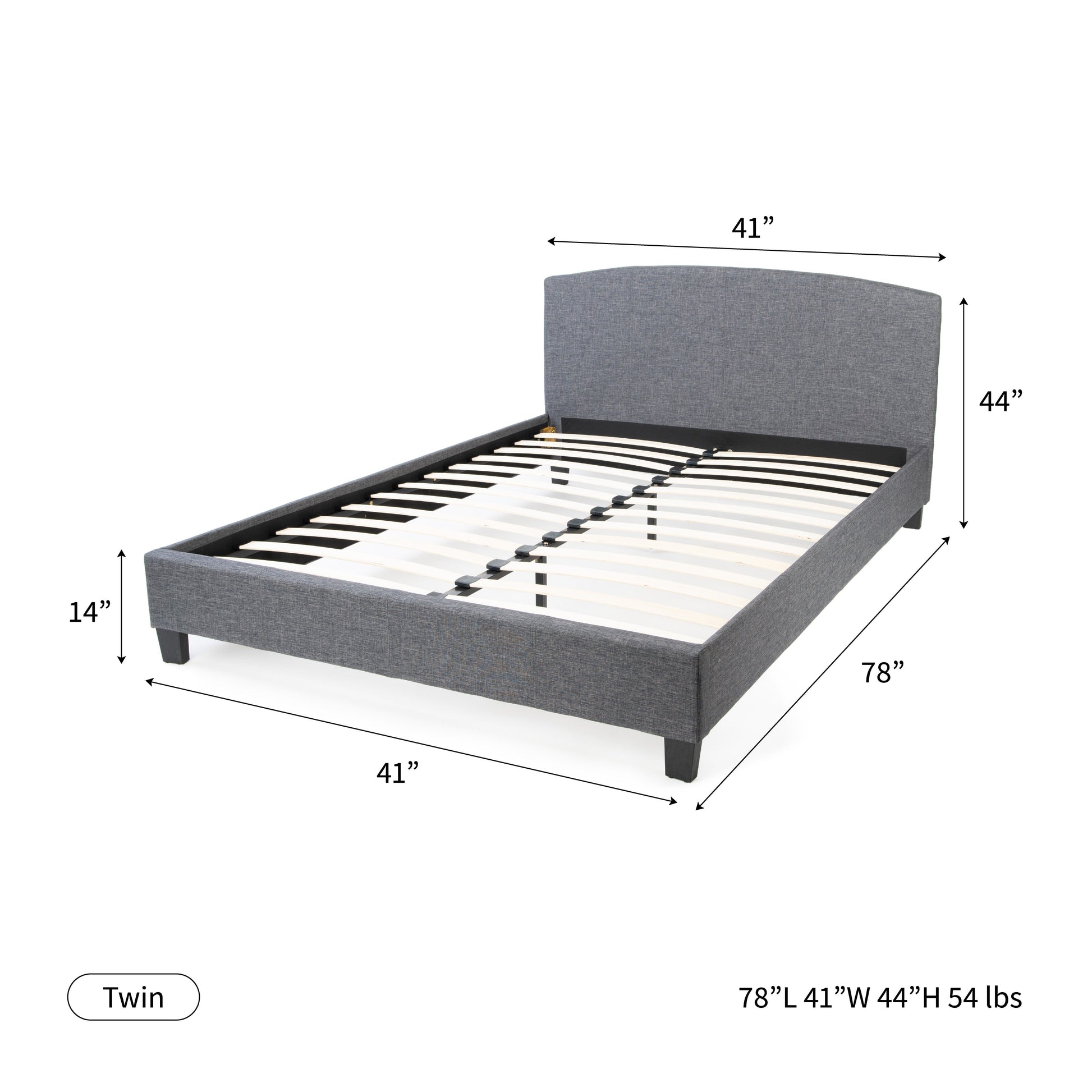 Curvaceous Upholstered Bed Frame with Headboard Hamuq