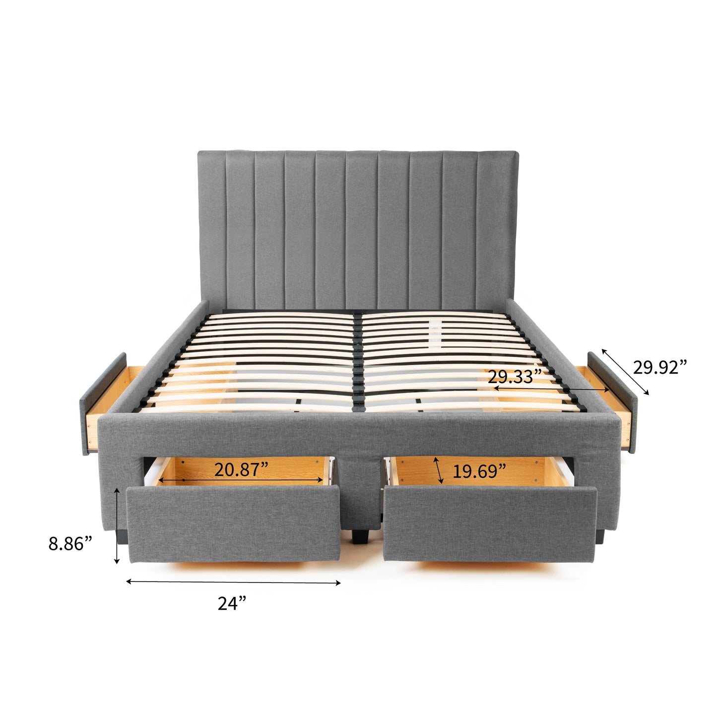 Upholstered Panel Storage Bed Hamuq