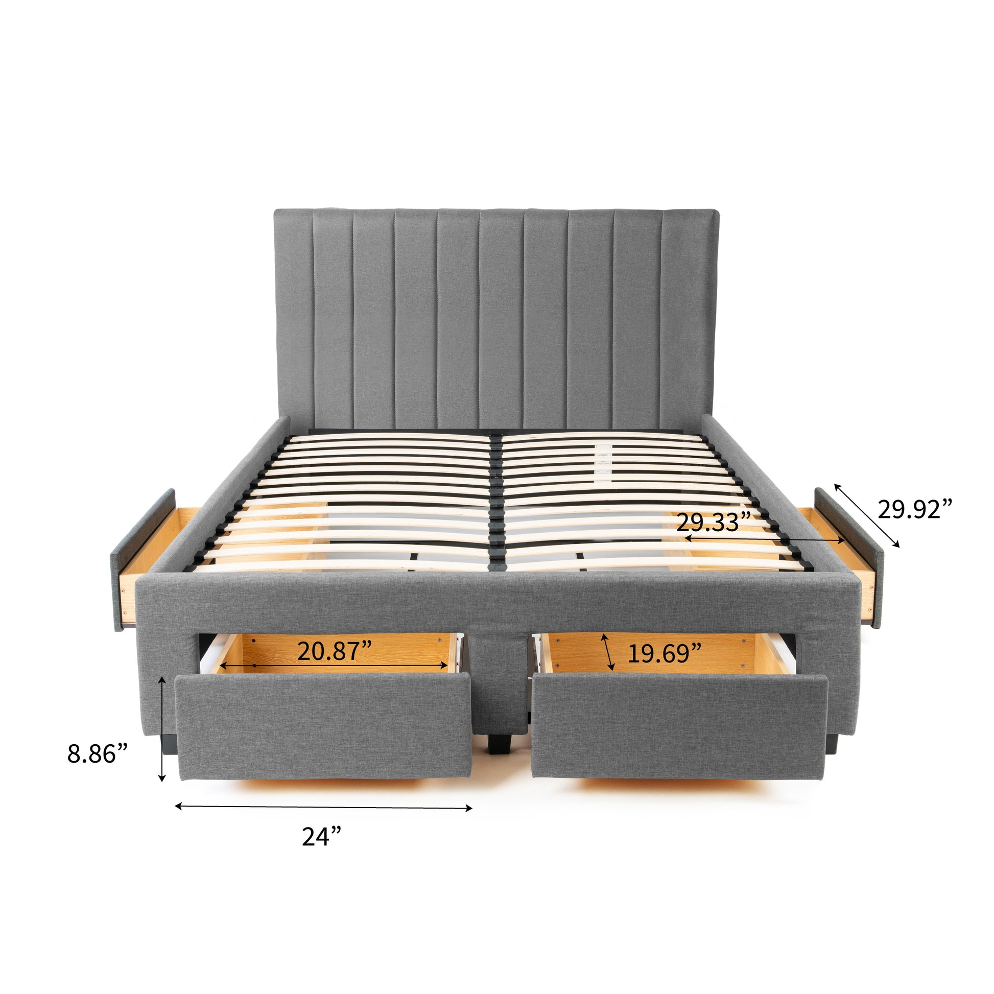 Upholstered Panel Storage Bed Hamuq