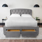 Grey Fabric Bed with 2 Front Pull Out Drawers Hamuq
