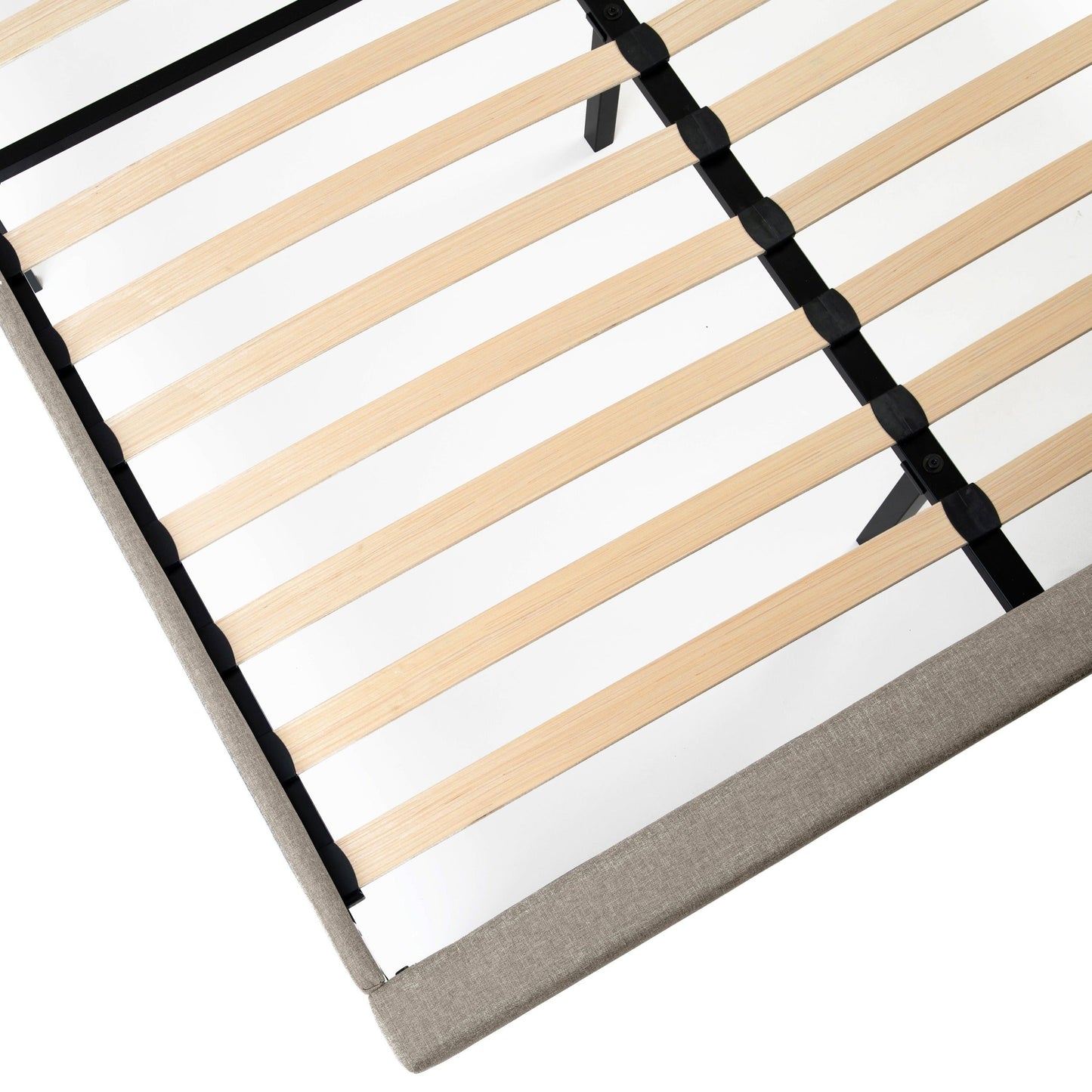 Delorious Upholstered Bed Frame with Headboard Hamuq