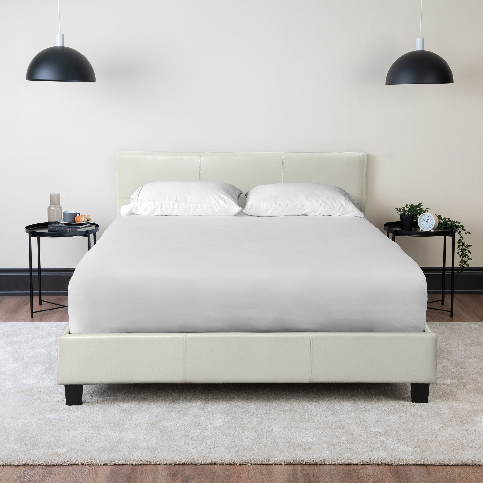 California Upholstered Bed Frame with Headboard Hamuq