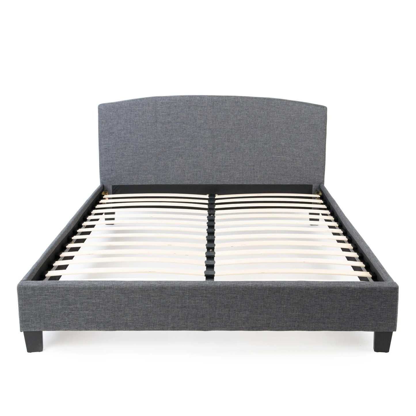 Curvaceous Upholstered Bed Frame with Headboard Hamuq