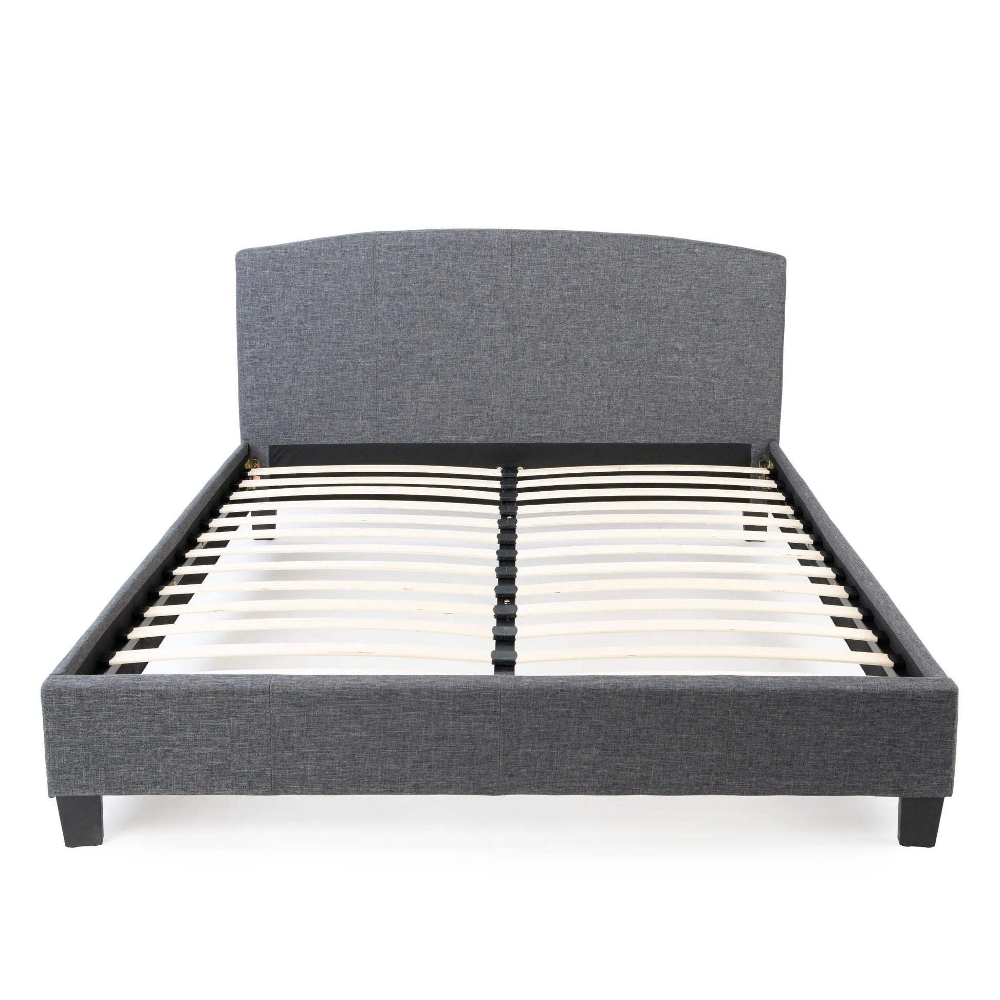 Curvaceous Upholstered Bed Frame with Headboard Hamuq