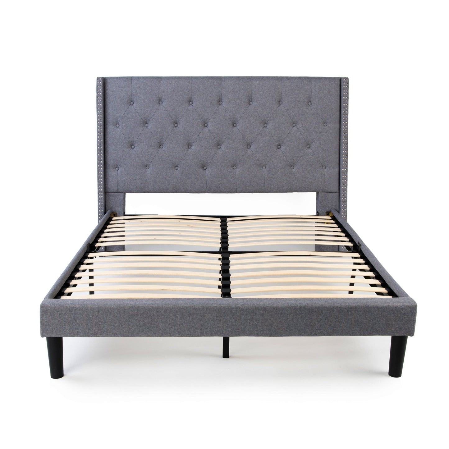 Delorious Upholstered Bed Frame with Headboard Hamuq