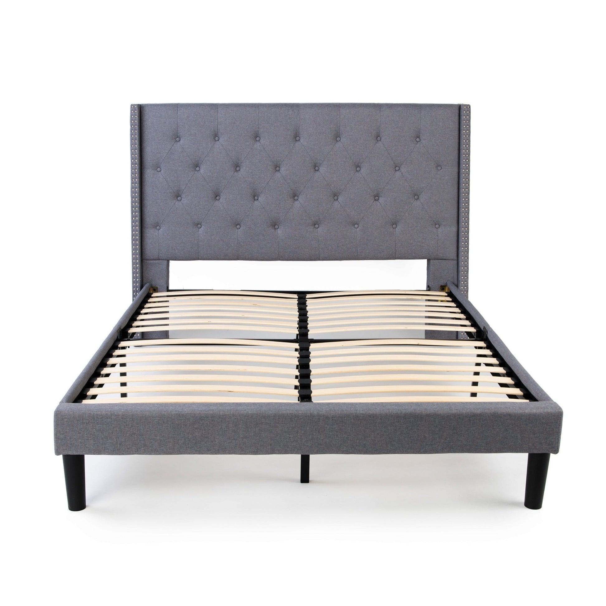 Delorious Upholstered Bed Frame with Headboard Hamuq