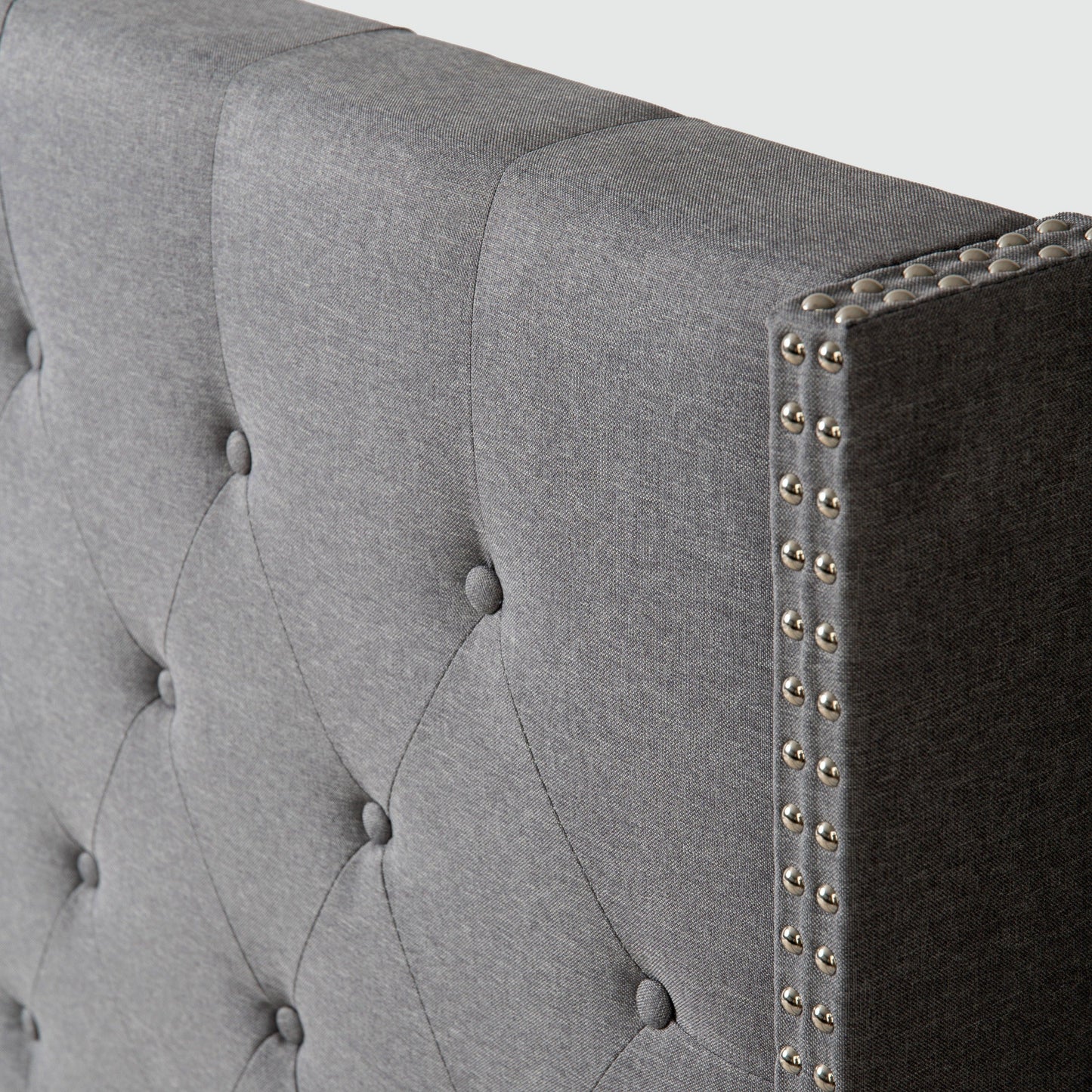 Delorious Upholstered Bed Frame with Headboard Hamuq