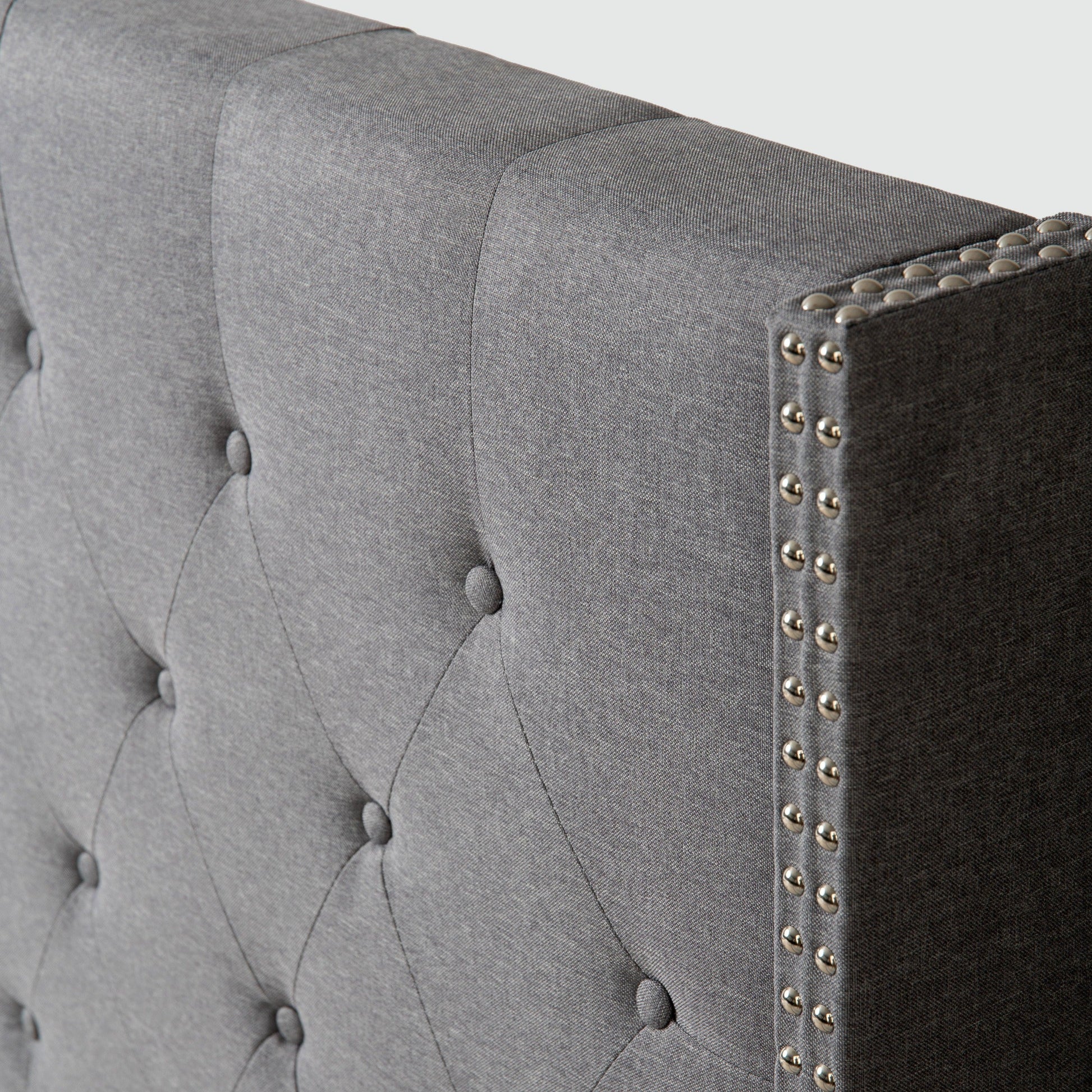Delorious Upholstered Bed Frame with Headboard Hamuq