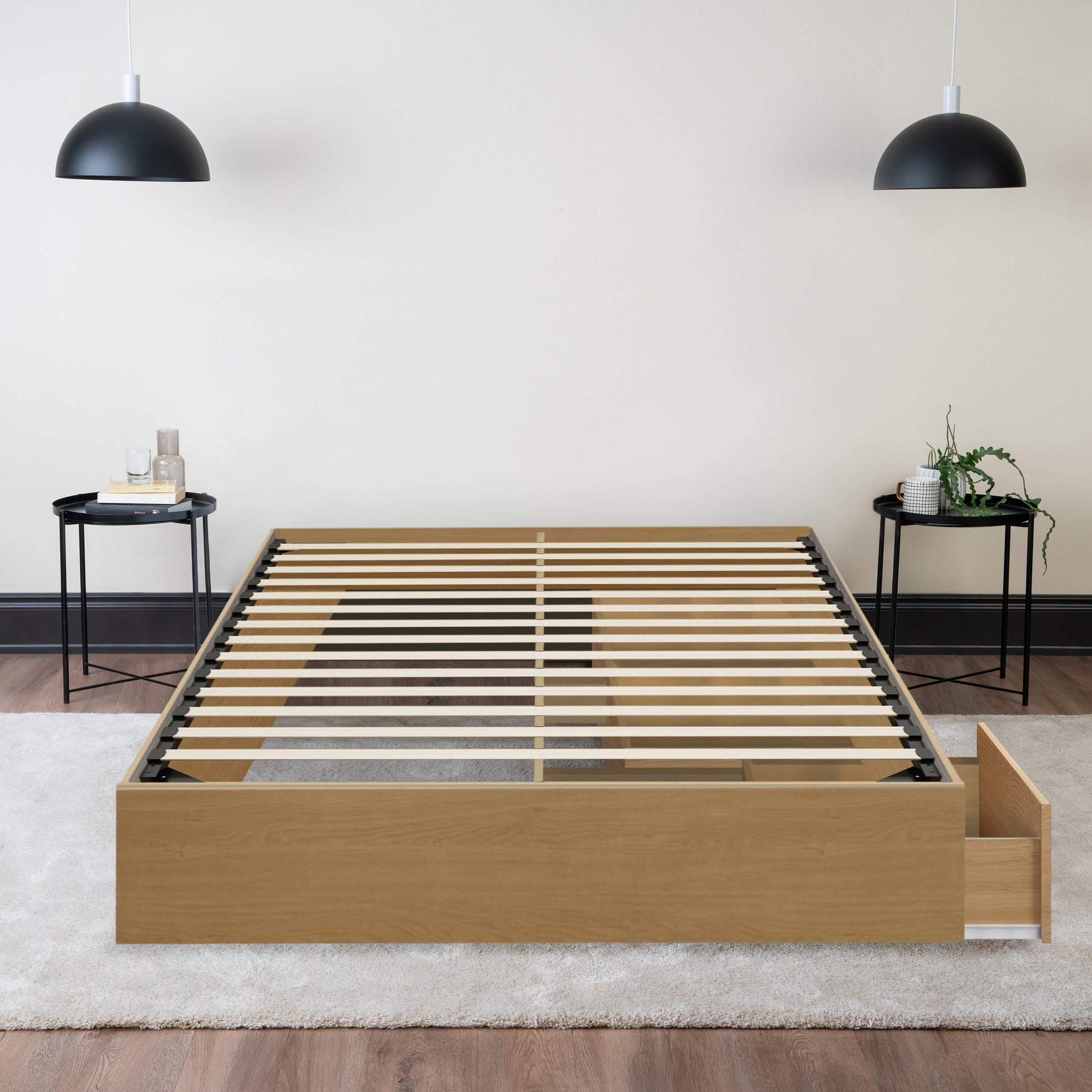 Storage Wood Bed Natural Maple Hamuq