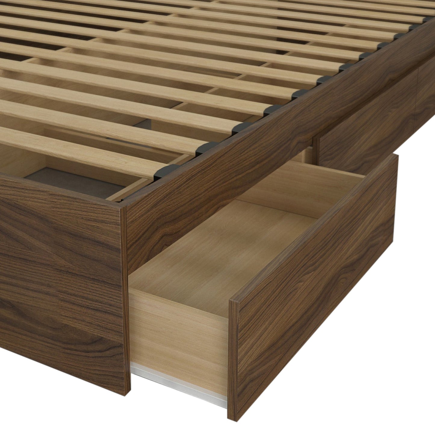 Storage Wood Bed with Headboard Hamuq