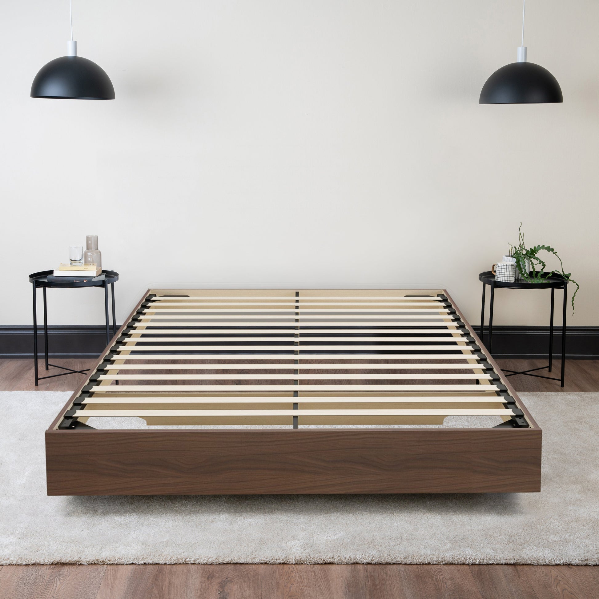 Floating Wood Bed Walnut Hamuq